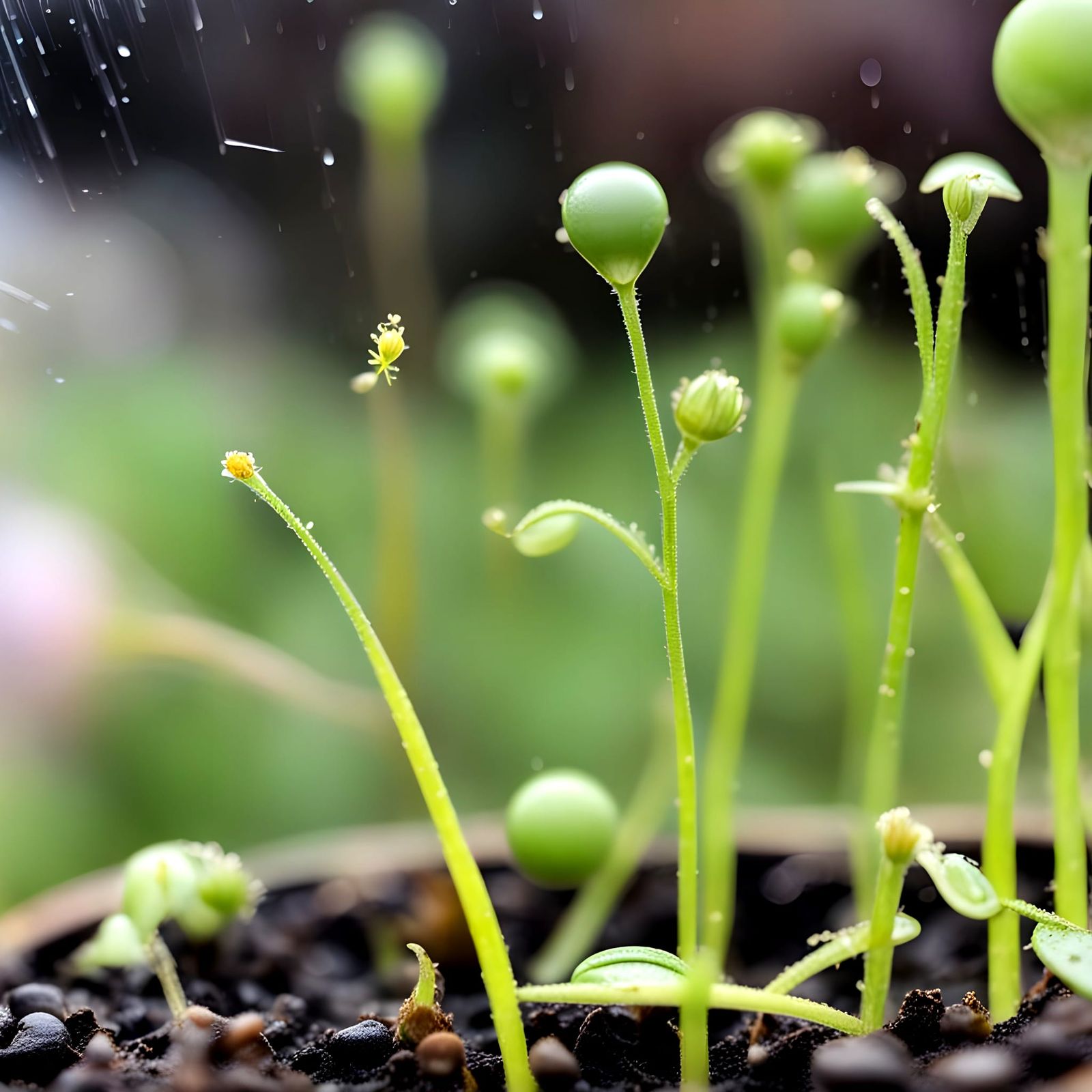 Seeds Sprouting on a Rainy Summer Day