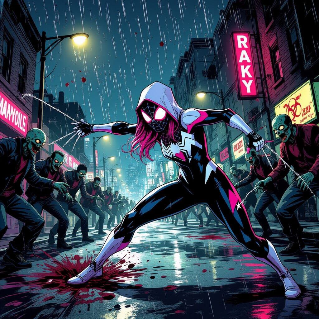 Spider-Gwen Battles Zombies in Gritty Raccoon City