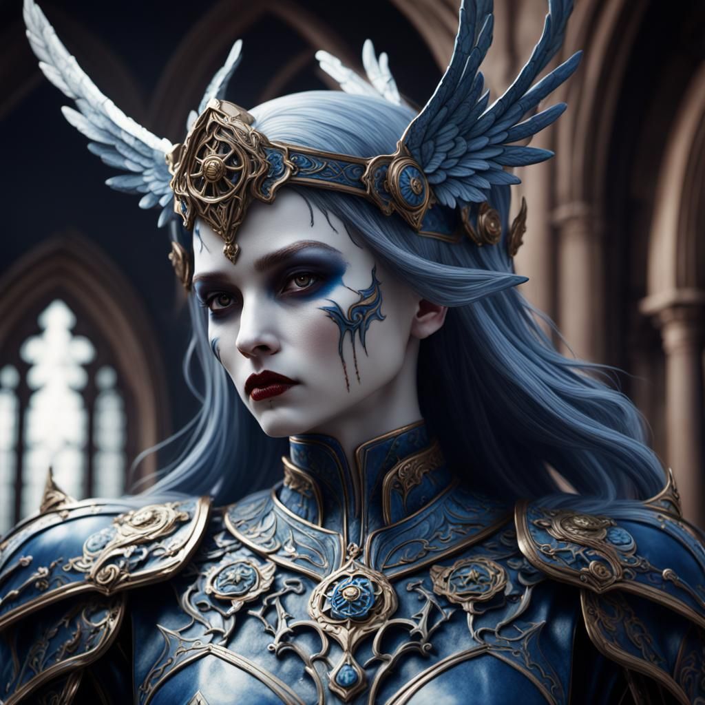 Gothic Valkyrie Mannequin in Detailed Matte Painting