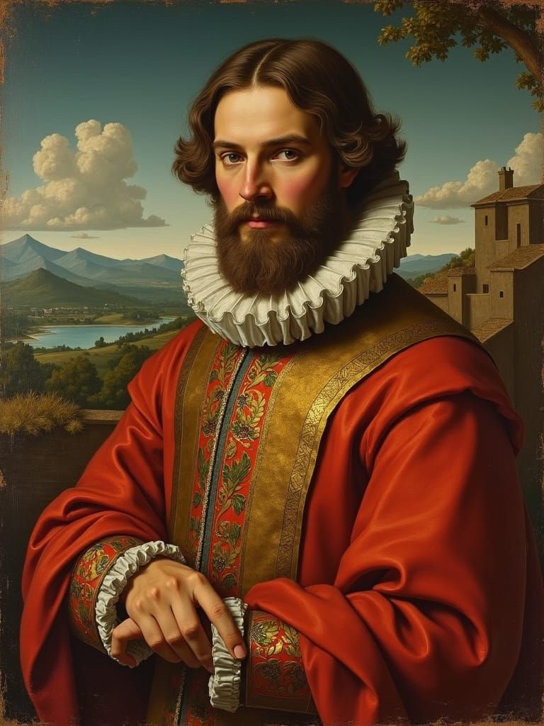 Portrait in Renaissance style of a nobleman