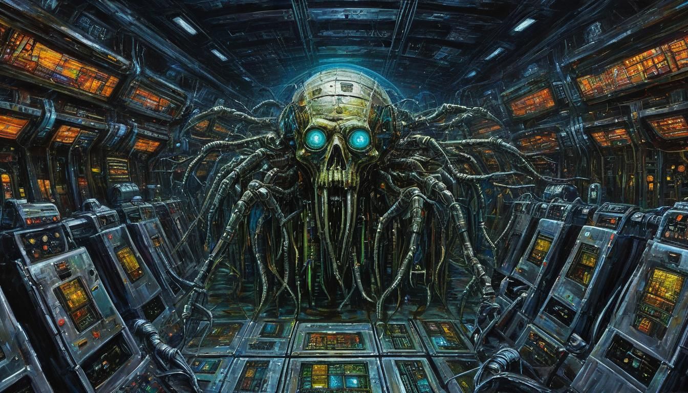 Steampunk Supercomputer Nightmare in Oil Painting Style