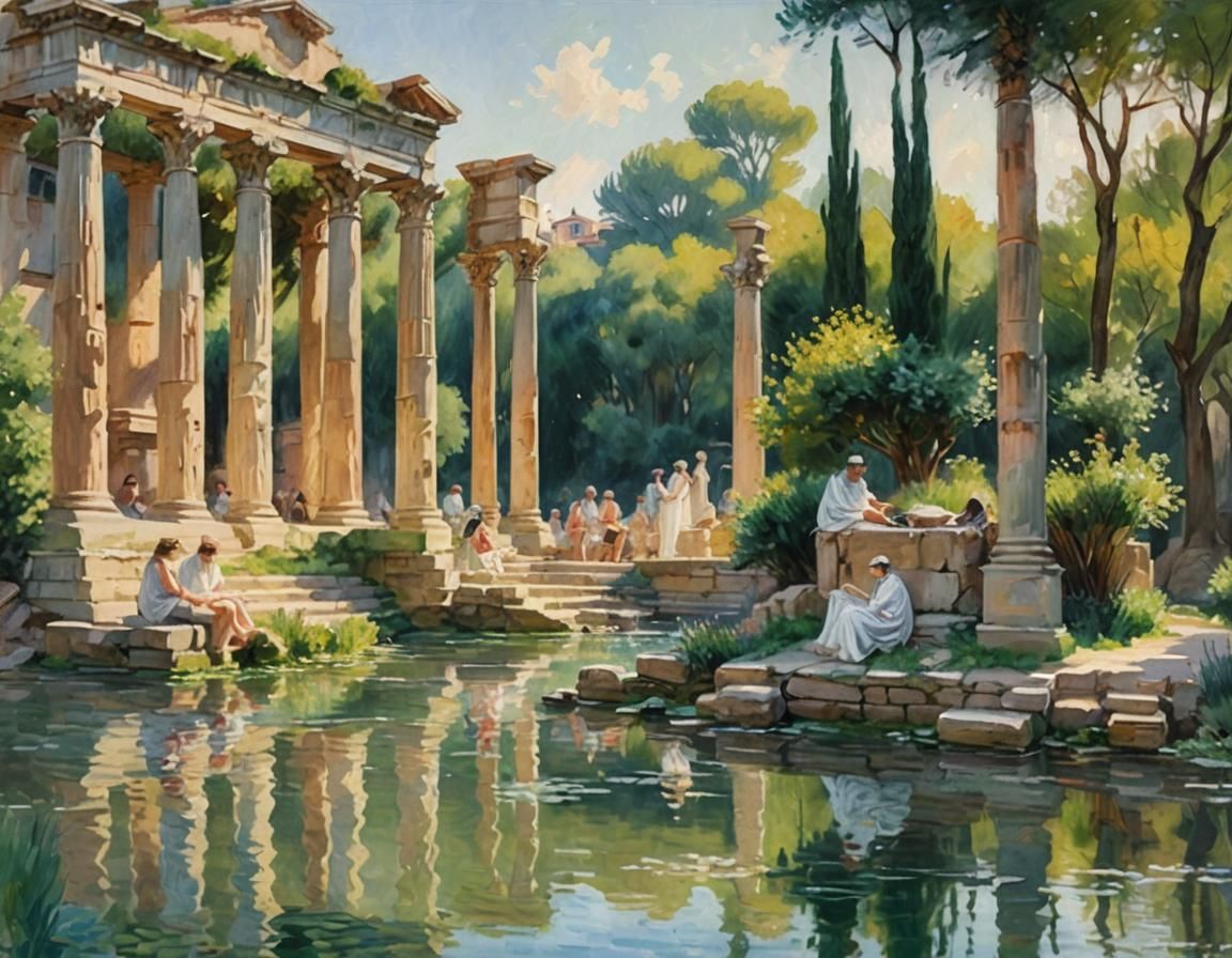 Impressionist Roman Forum Reflecting Water Lilies