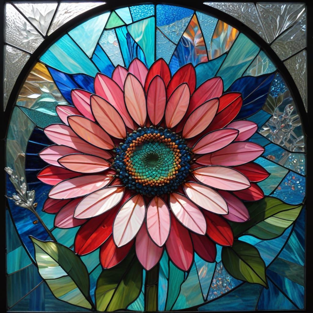Gerbera Flower Resembling Stained-Glass Window Design