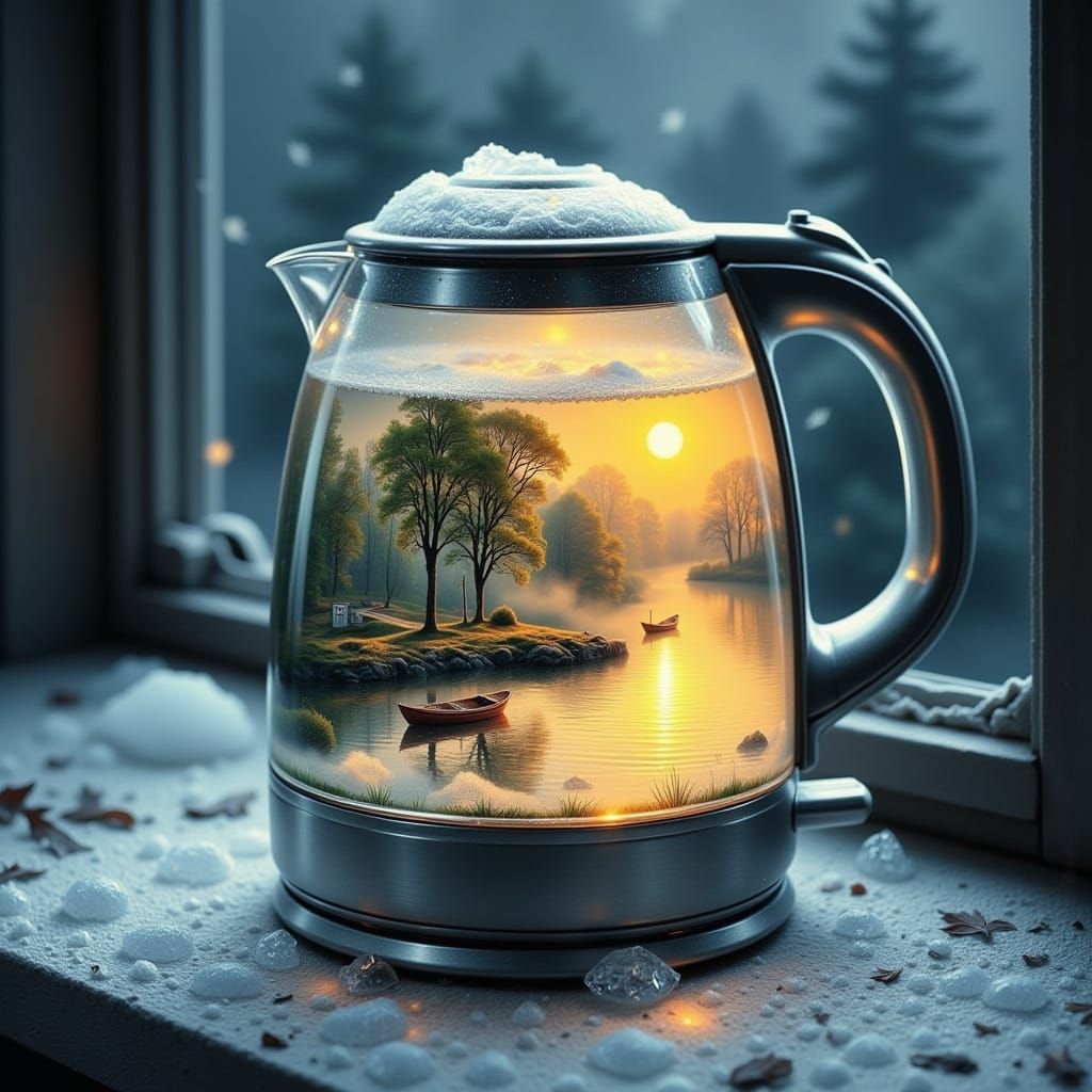 Icy Window's Hidden Summer River Scene