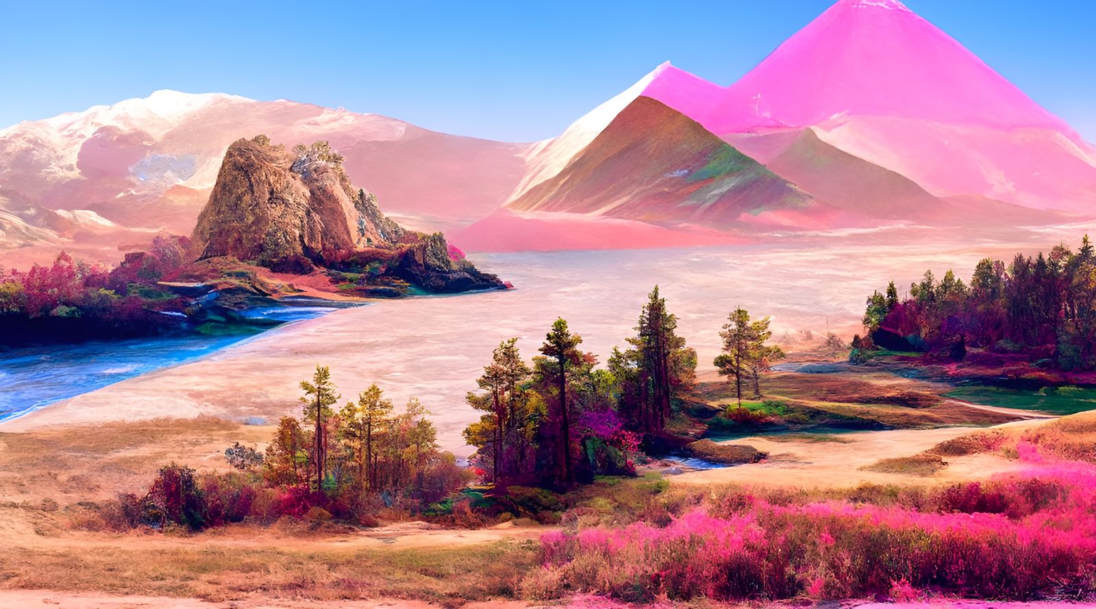 Vaporwave Landscape Photography in 16K Resolution