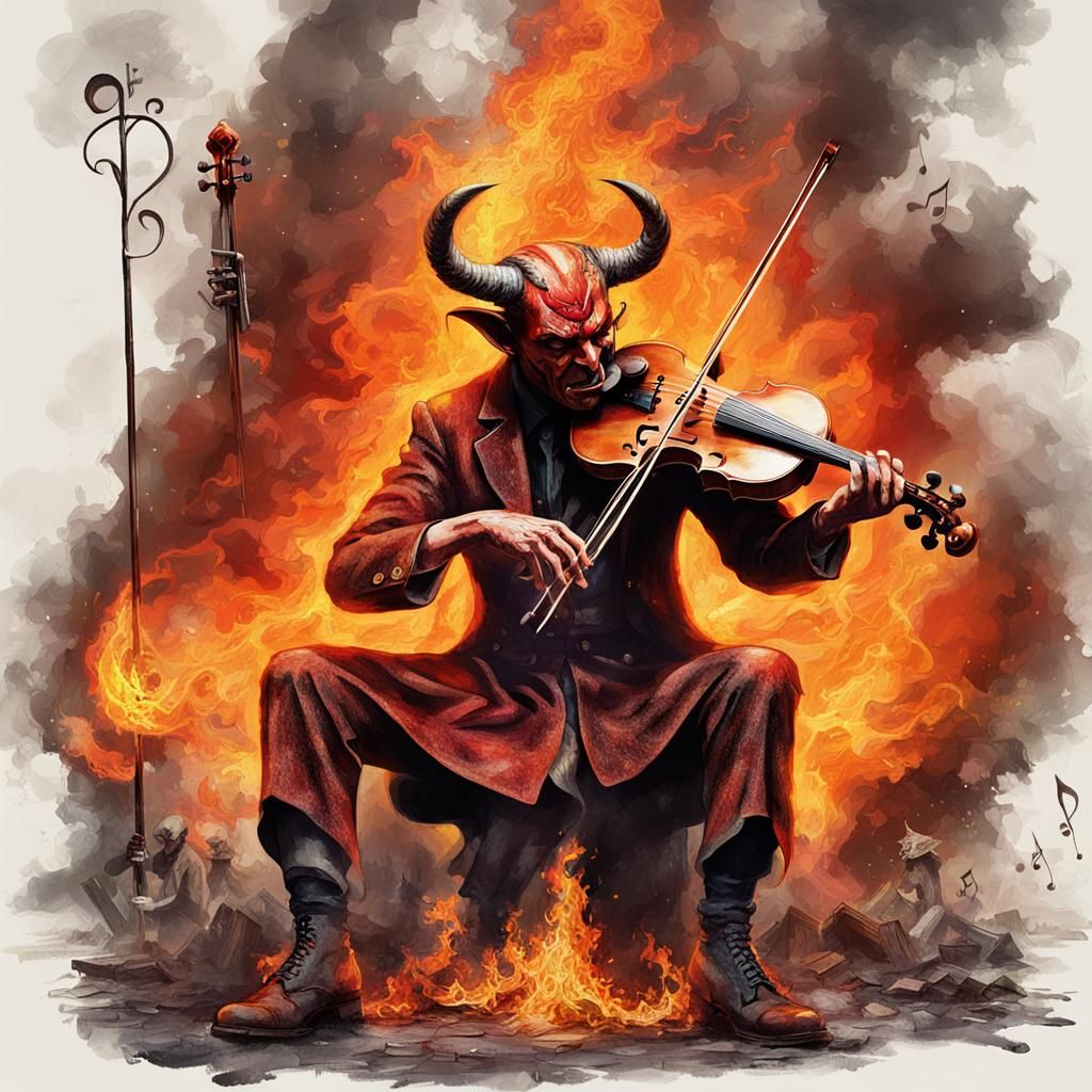The Devil Plays a Fiery Fiddle at the Crossroads in a Dynami...