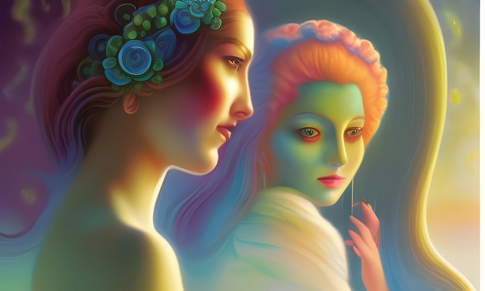 Ethereal Submarine City with Bohemian Figures