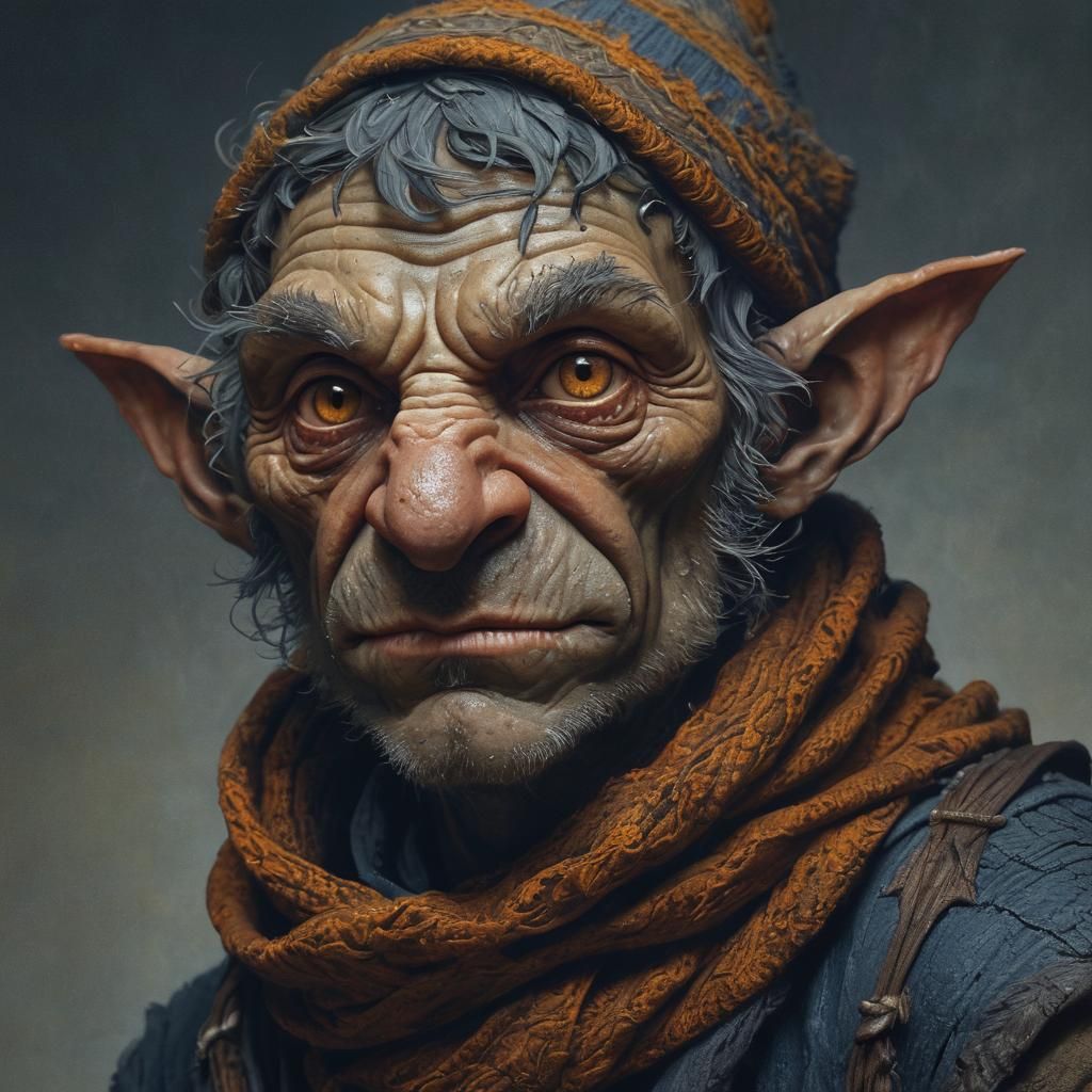 Goblin Thief Portrait in Gustave Doré Style