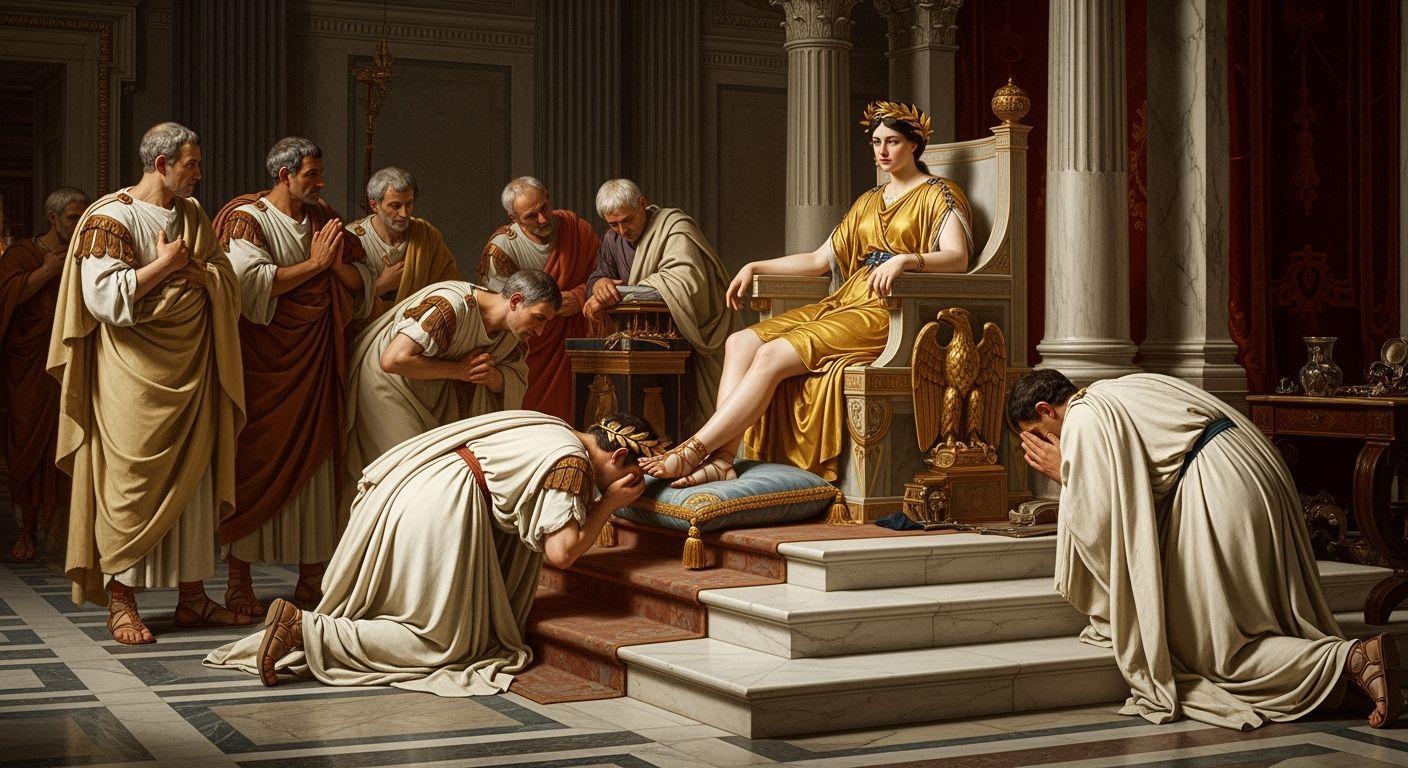 Empress Messalina on Gold Throne, Baroque Style