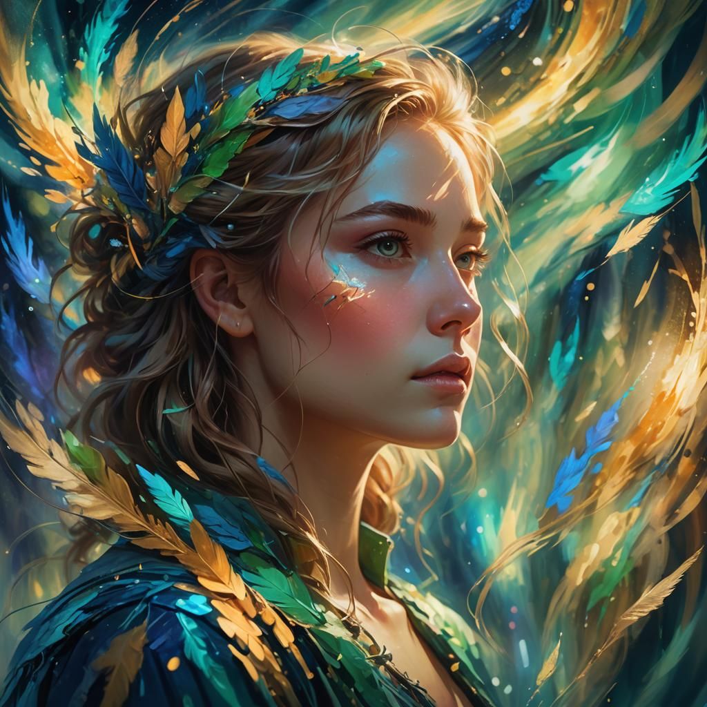 Fantasy Art Portrait with Aurora Borealis Effects