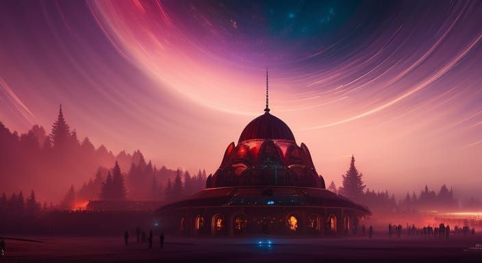 UFO Abduction Inside Spaceship, Digital Art