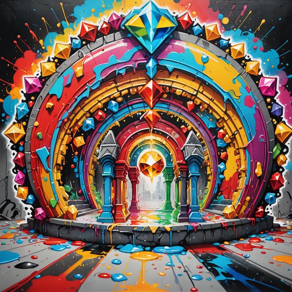 Memorial Gems in Colorful Graffiti Art