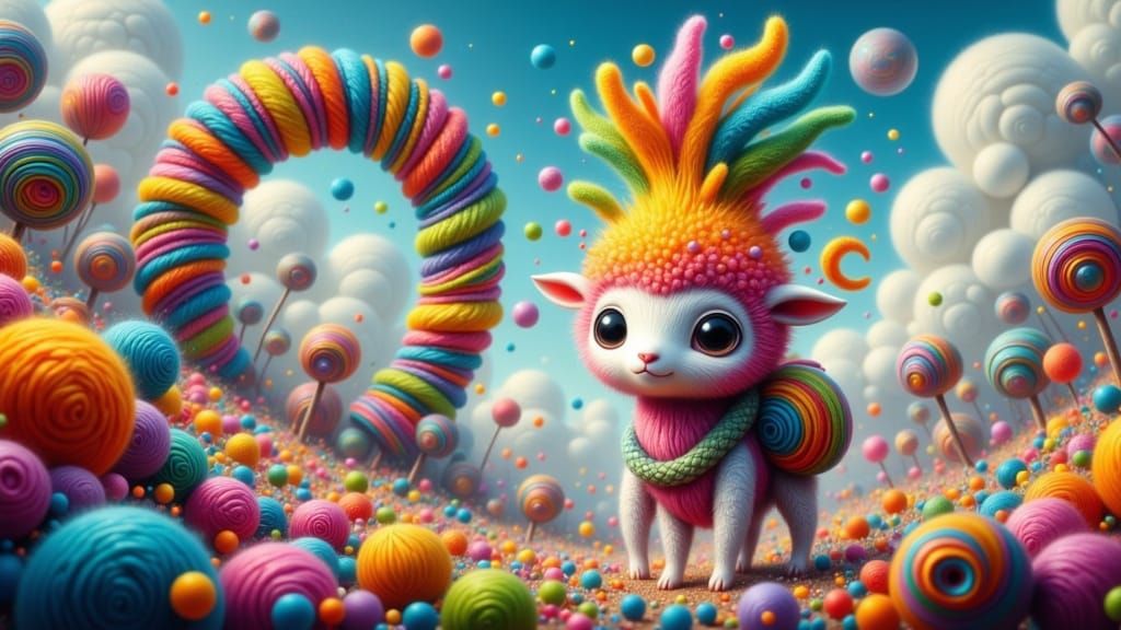 Rainbow Lamb at Yarn Loop of Doom