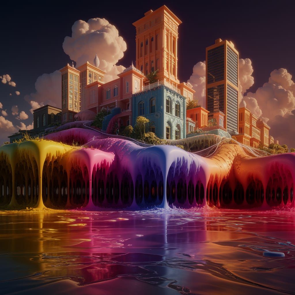 Vibrant, 3D Painted Fantasy World in Warm Golden Light
