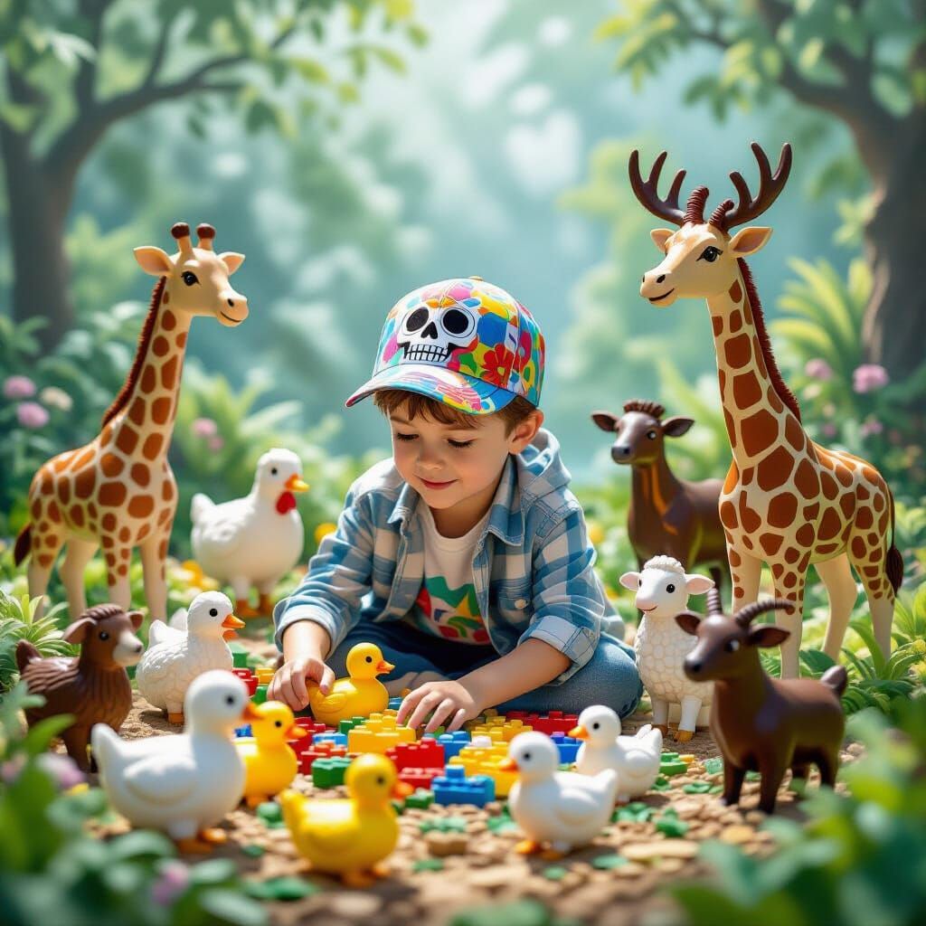 Boy's Lego Zoo in a Magical Mist