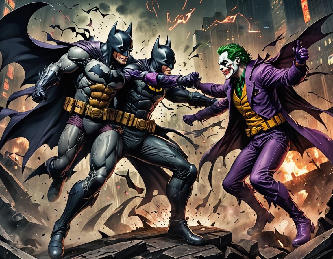 Batman vs Joker: Intense Anime Battle in 8K