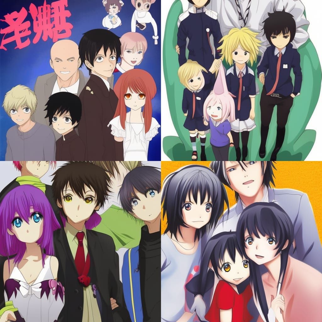 Vibrant Anime Family Scene