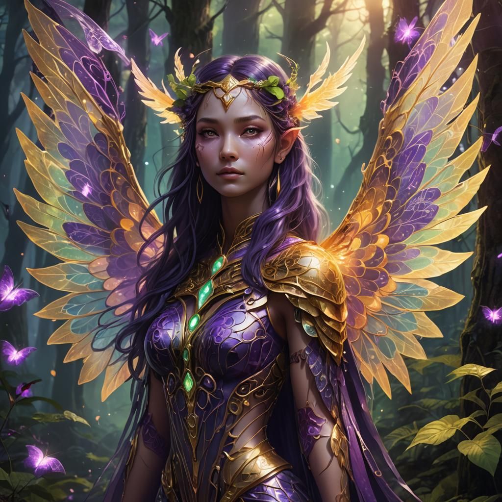 Mystical Being in Glowing Forest Concept Art