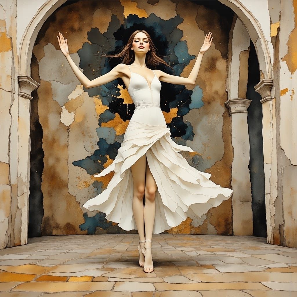 Elegant Ballet Dancer in Serene Studio