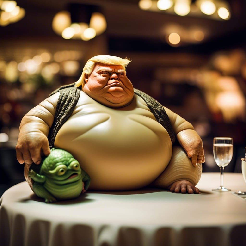 Donald Trump as Jabba the Hut in Space Restaurant