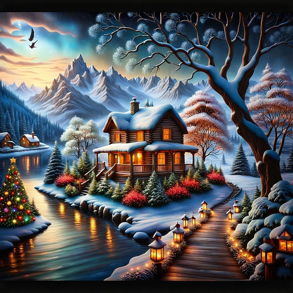 Winter World Tree with Christmas Lights