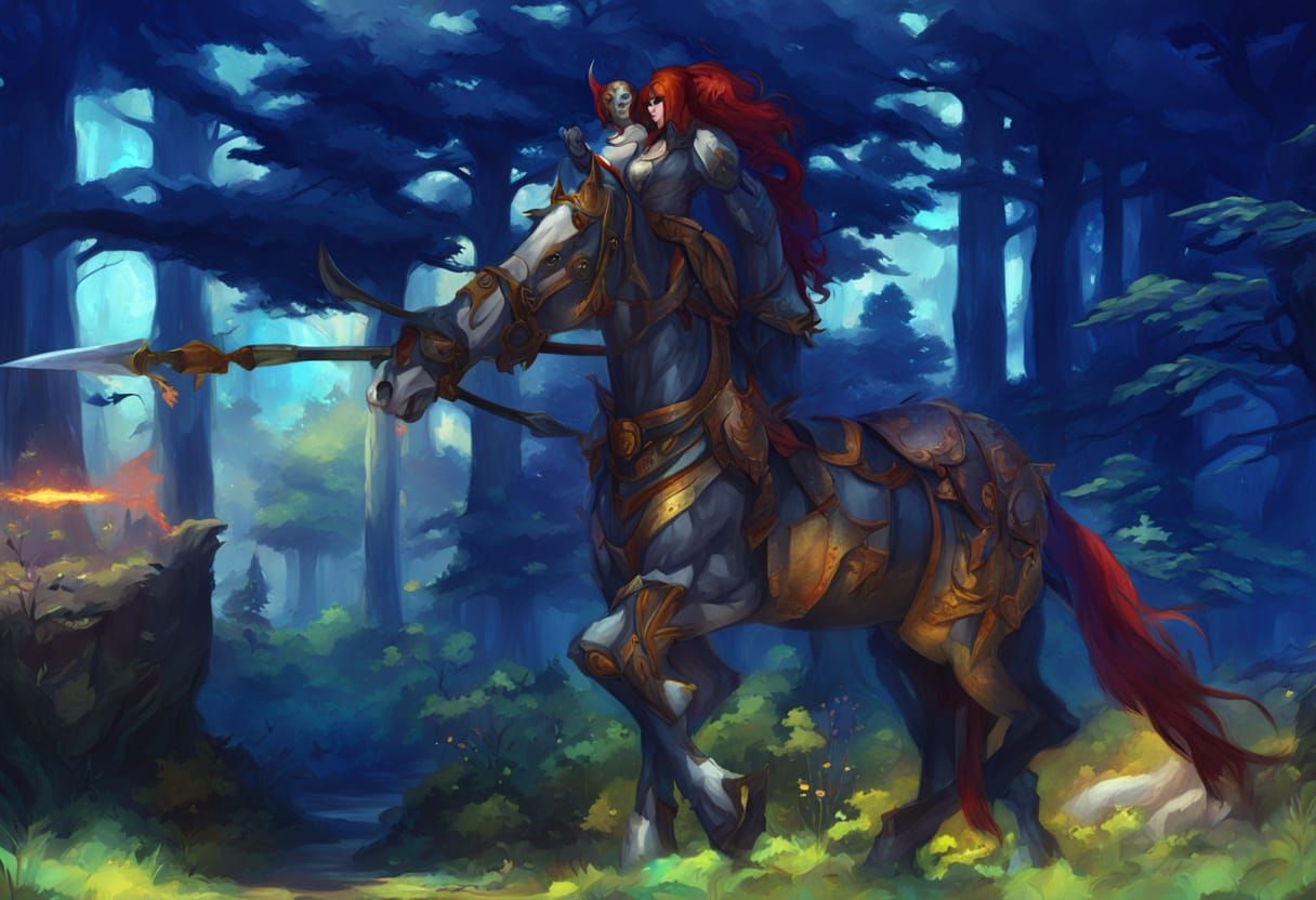 Centaur Knight in Forest: Mythic Fantasy Art