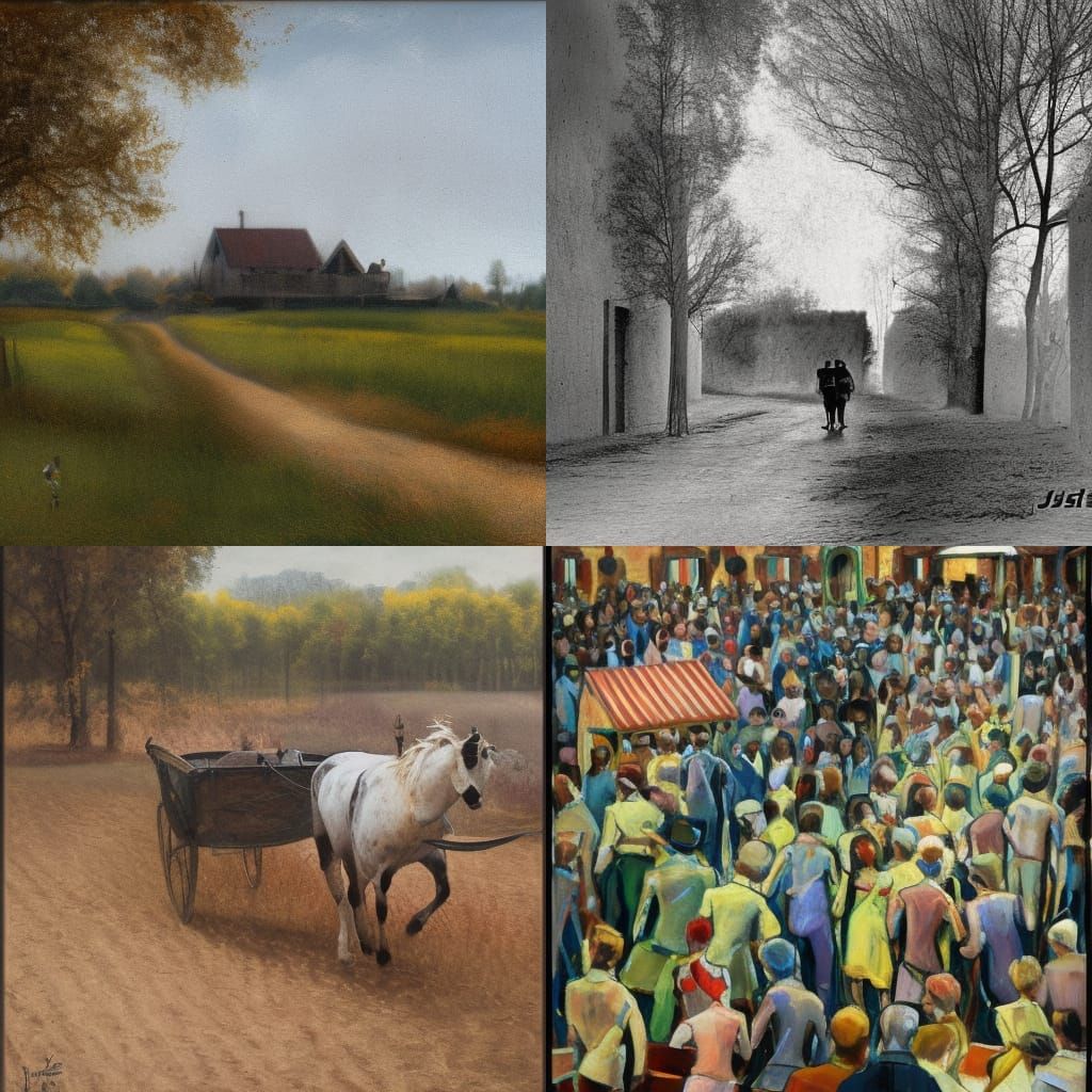 Surreal Abstract Dreamscape, Colorful Composition