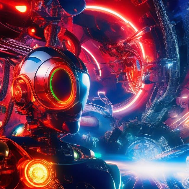 Detailed Cybernetic Superhuman Technical Drawing