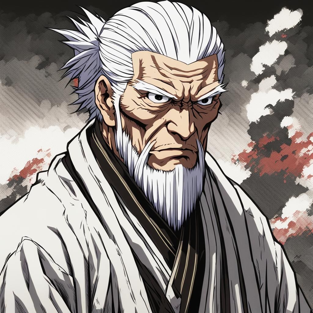 Anime Portrait of Danzo with Bandages and Cloak