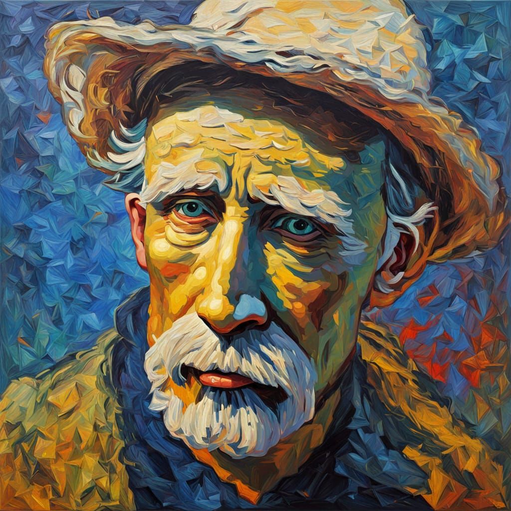 Dichroic Glass Sculpture Illuminated in Neo-Impressionist St...