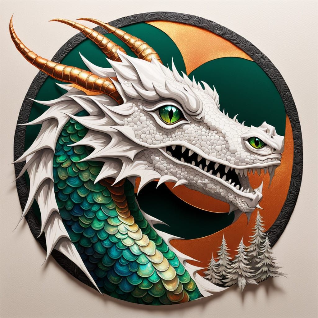 Dragon in Neon Glittering Splendor