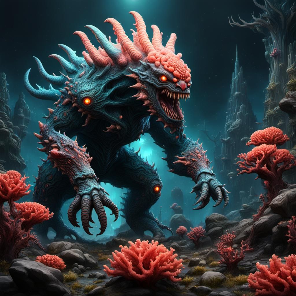 Kaiju Extraterrestrial Coral Beast in Detailed Matte Paintin...