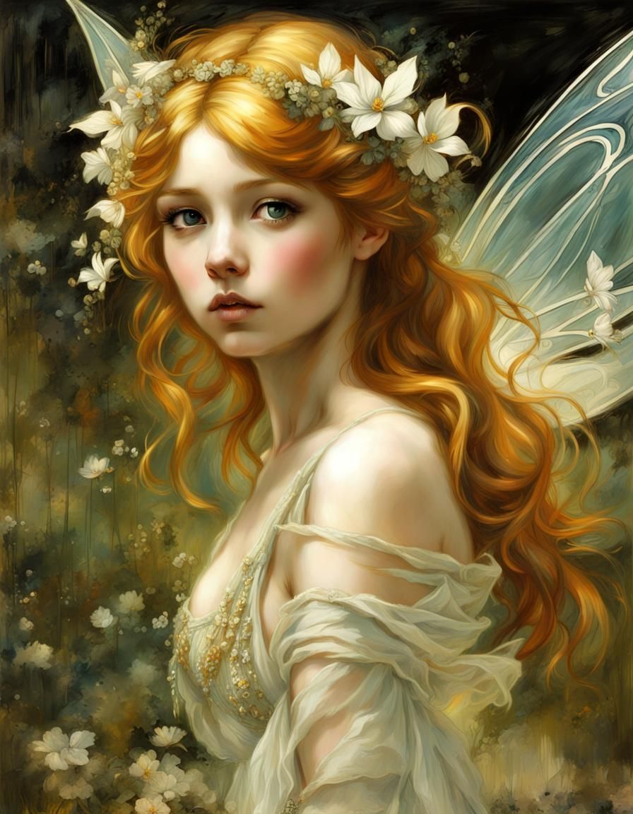 Tinkerbell Portrait in Japonisme Style