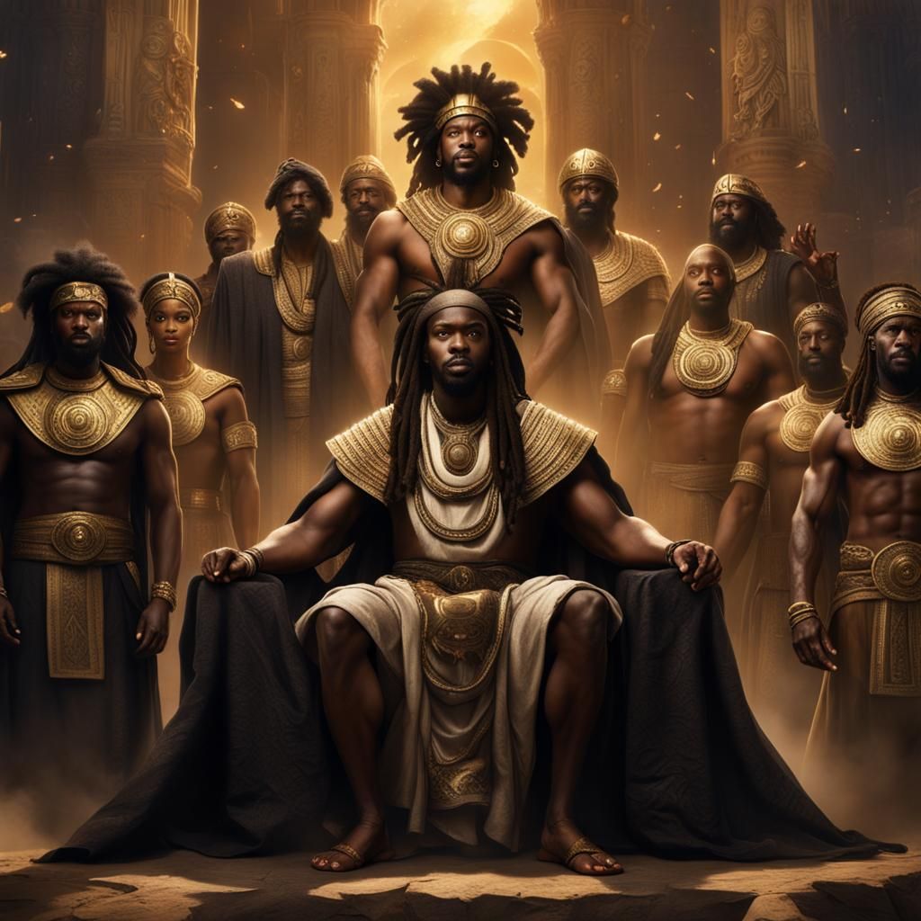 Powerful Black Man Surrounded by Ancestral Spirits