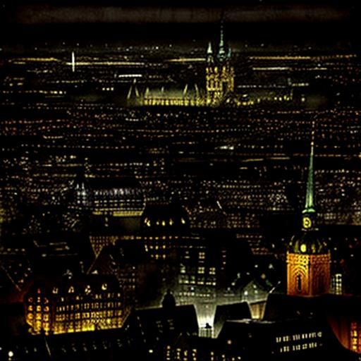 Hamburg Speicher Stadt in Encaustic Gel-Print Style