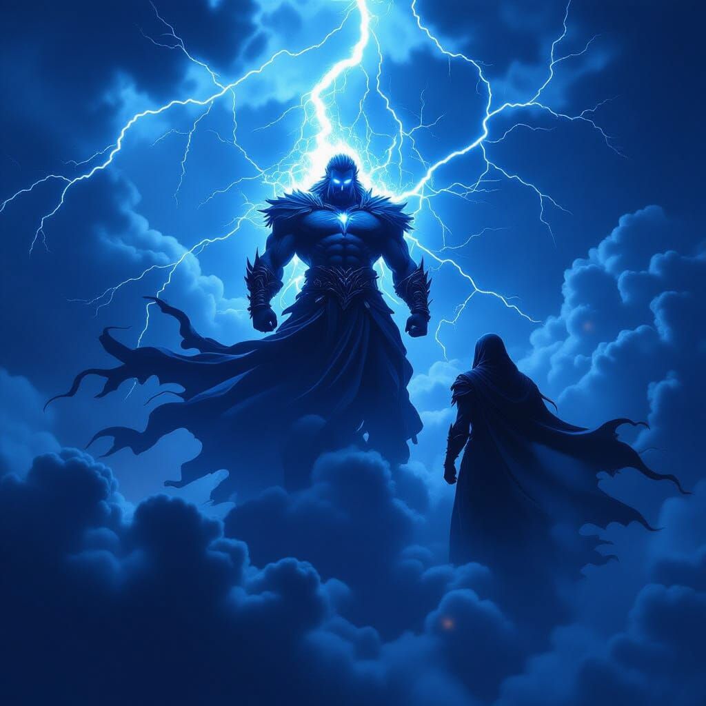 Gods of Lightning and Shadow in Epic Fantasy Art