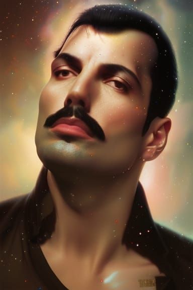 Freddie Mercury Constellation Portrait in 8k