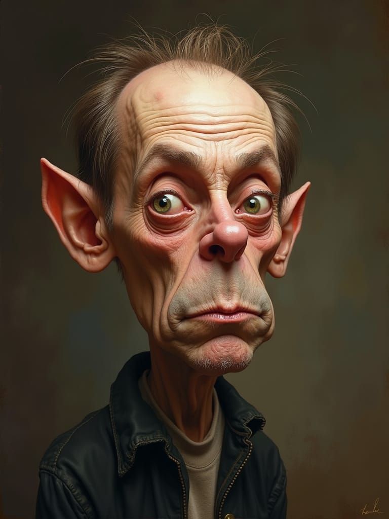 Steve Buscemi Caricature in Rembrandt Lighting