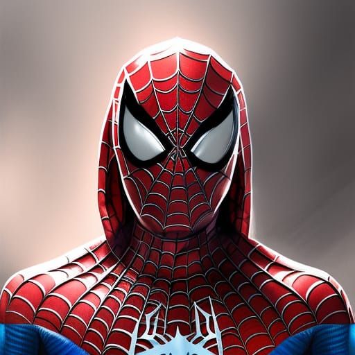 Devil Spiderman Portrait in Hyperdetailed Concept Art