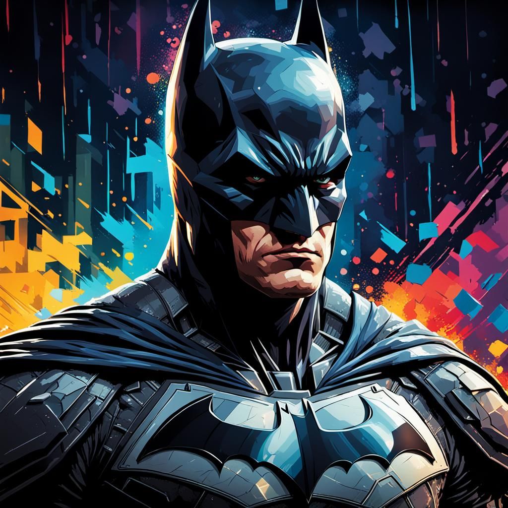 Pixelated Ben Affleck Batman in Hyperrealistic Style