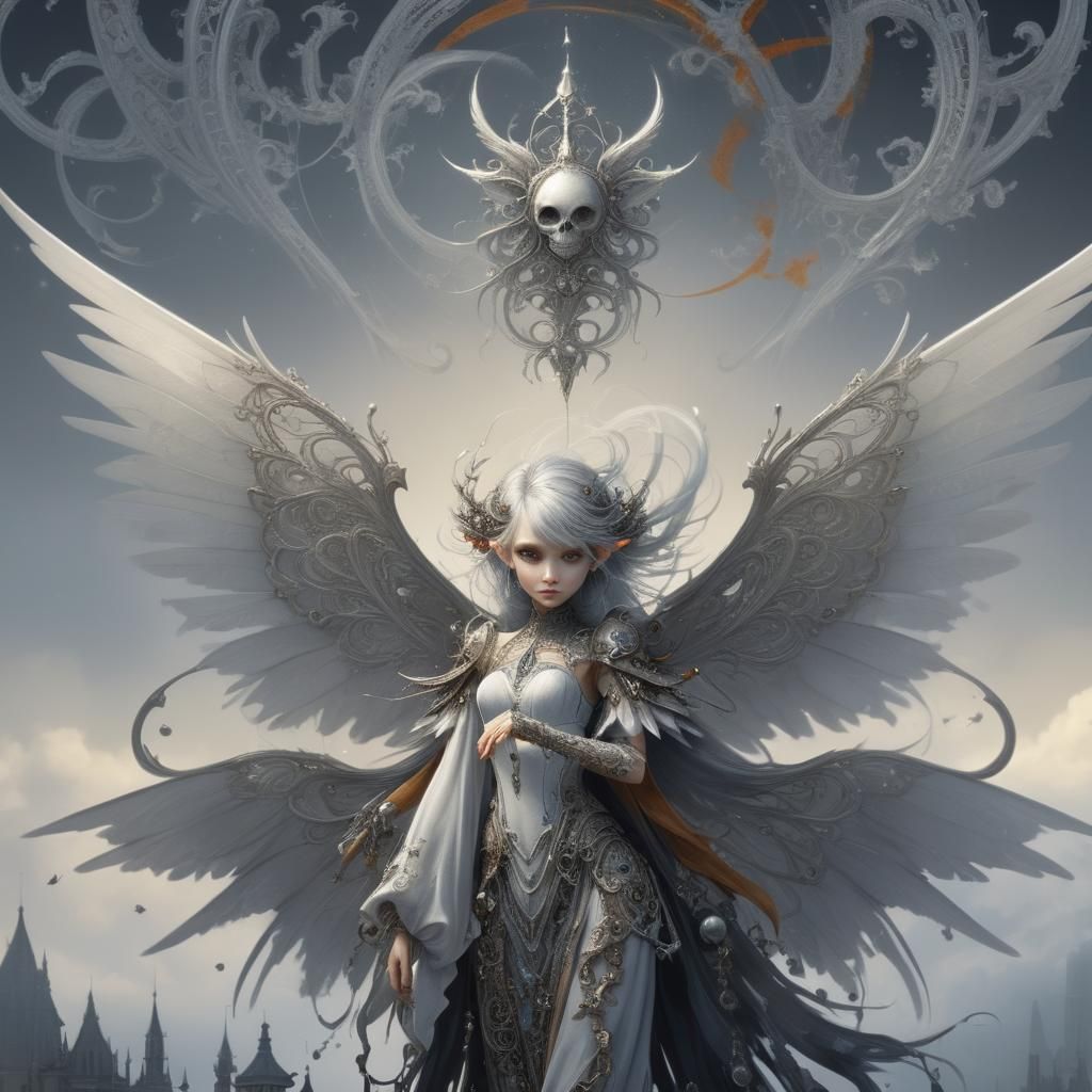 Dystopian Elemental Pixie with Gothic Filigree