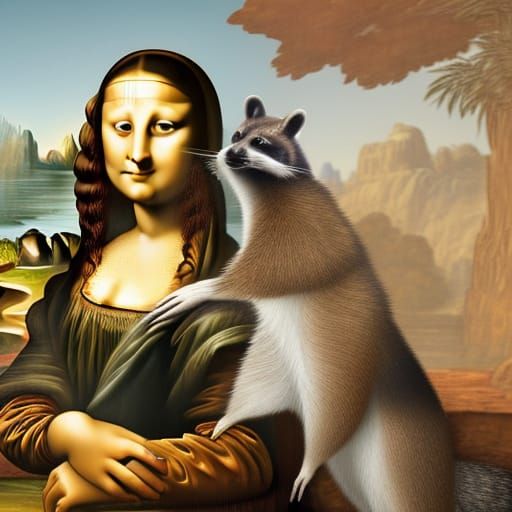 This was supposed to be Mona Lisa holding a raccoon 😂🦝