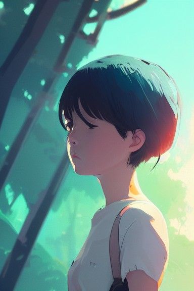 Fragile Heart Portrait in Anime Style