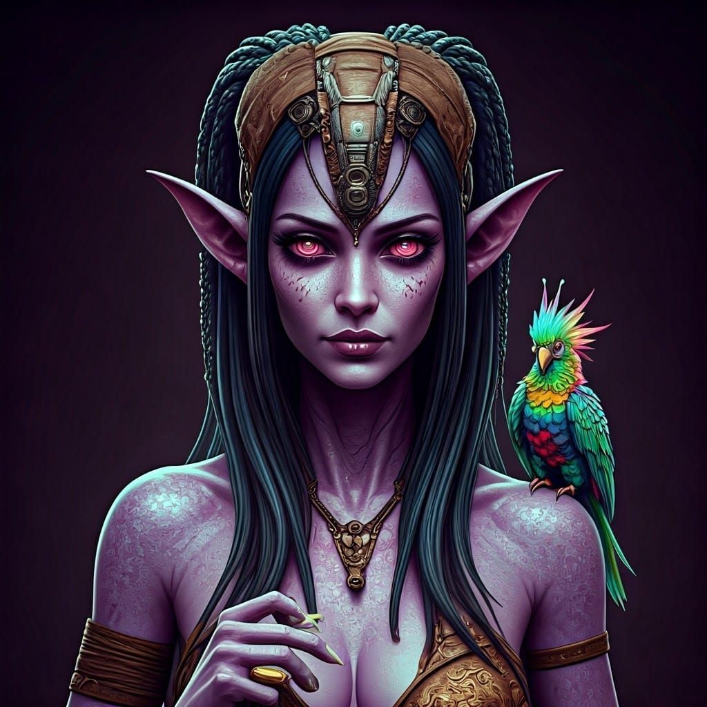 Cyberpunk Alien Pirate in a Grunge-Inspired Wanted Poster