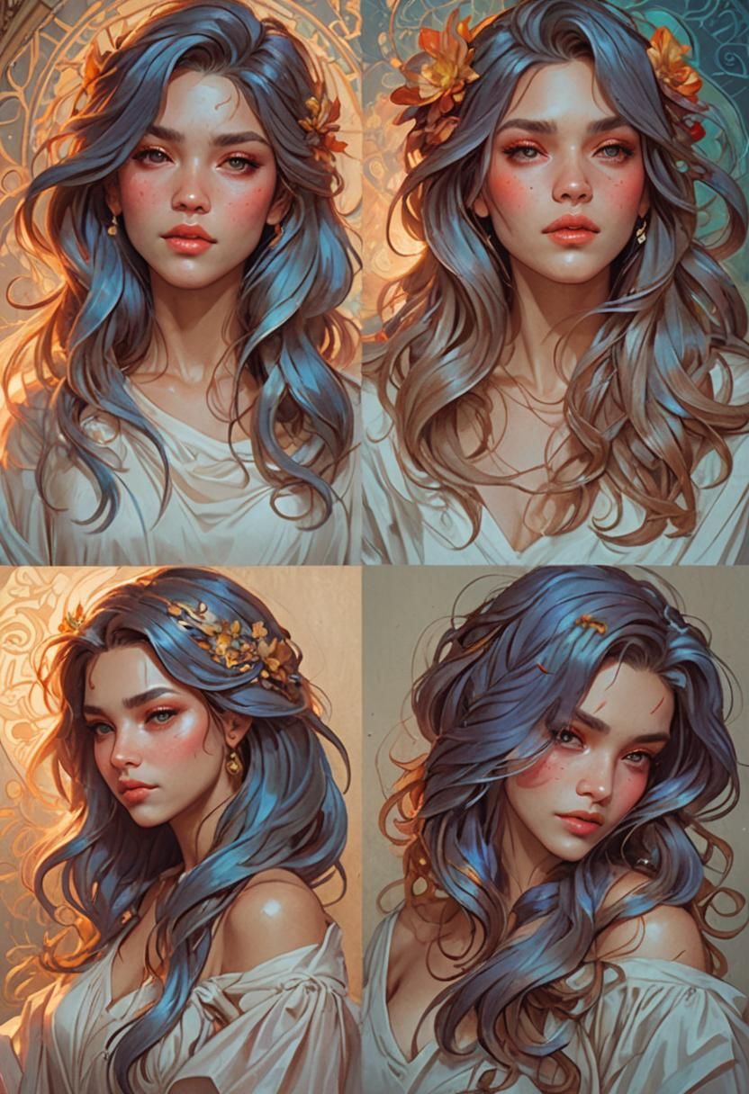 Detailed Portrait of a Beautiful Woman in Splash Art Style