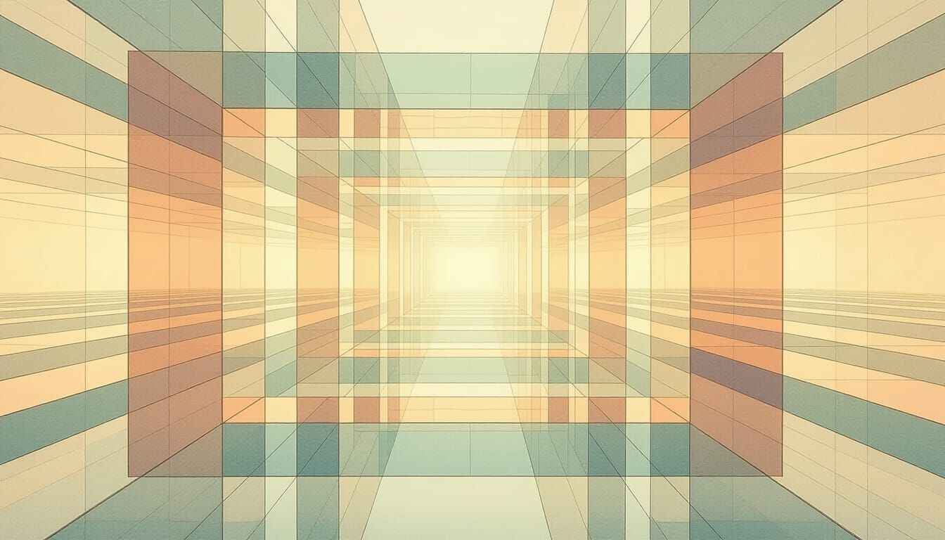 Surreal Infinite Tesseract Structure in Dreamlike Pastel Ton...