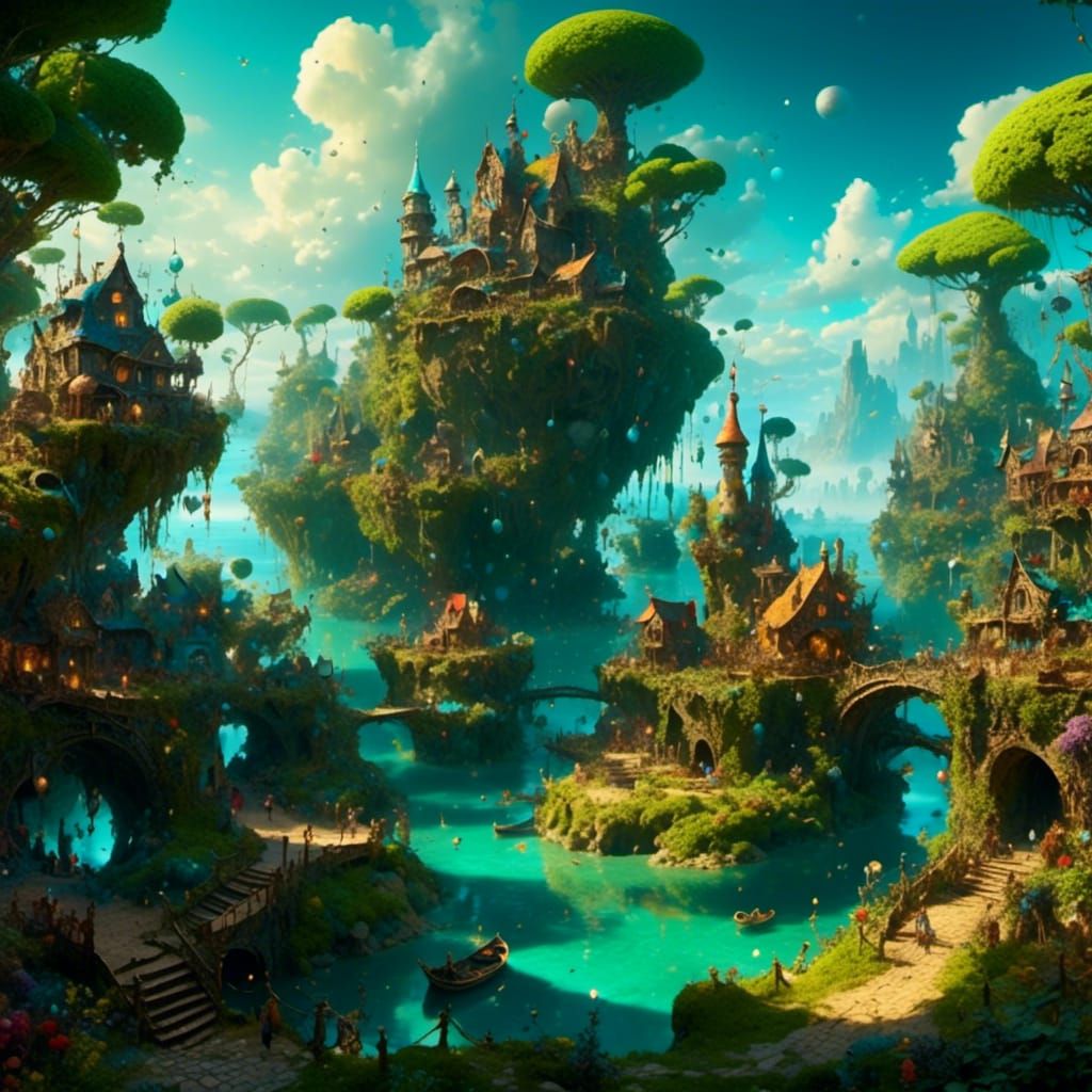 Dreamy Fairy Village on Mysterious Island