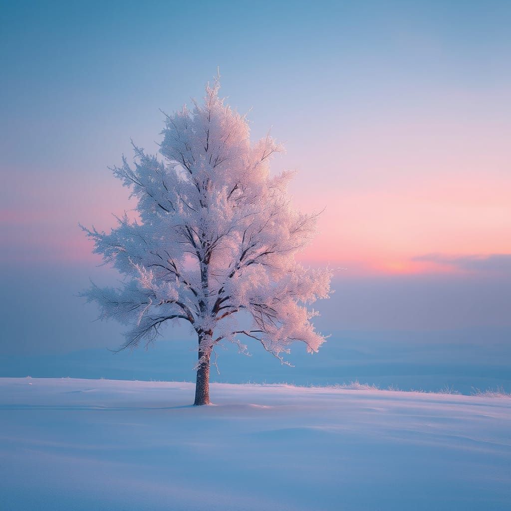 Dreamy Winter Landscape in Romanticist Style