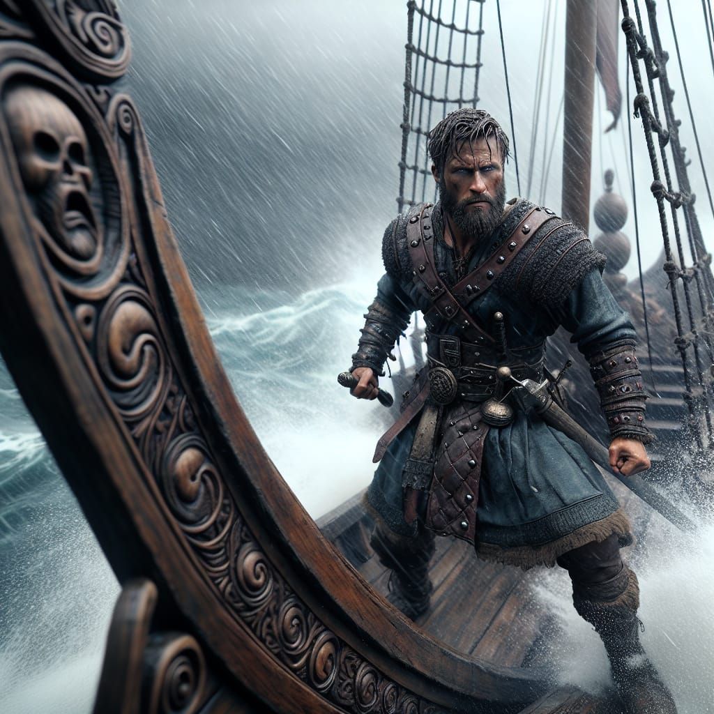 Gritty Viking Battles Storm on Nordic Ship