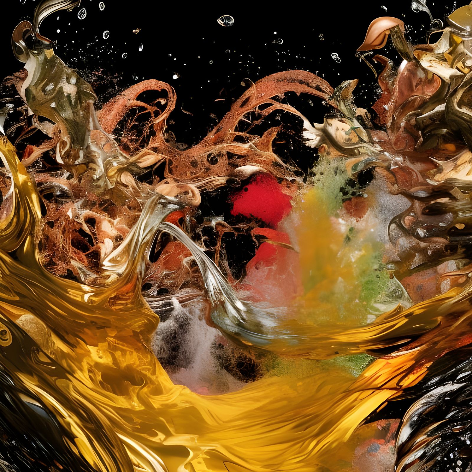 Cascading Jungle Water Flow: Detailed Digital Art